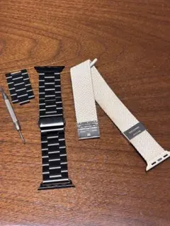 Apple Watch バンド2本セット ブラック・ホワイト　44mm