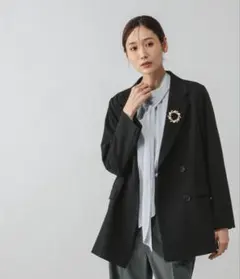 ウツクシルエットダブルジャケット L 黒