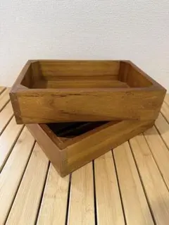 古い木箱 脚付き 鉄枠補強 刻印入り｜無垢材 古道具 収納箱 店舗什器