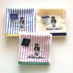ポロベア　タオルハンカチ　３枚セット ボーダー　ラルフローレン　くま　新品