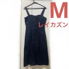 【美品】レイカズン　ジャンパースカート　ワンピース　サロペット　ネイビー　紺　M