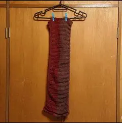 スヌード グレー&茜色