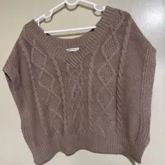 INGNI ベージュ ケーブル編み ニットベスト