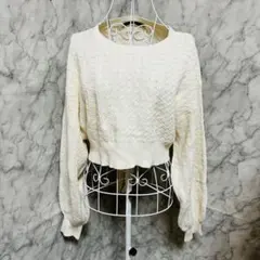 ヘザー 【Heater】 アイボリー クロップドニット セーター