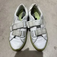 【adidas neo】アディダスネオ ライム色 ゴム底 スニーカー 天然皮革