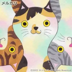 原画「三匹の猫のポップ アート」三毛猫/茶トラ/キジトラ/猫/イラスト/アート