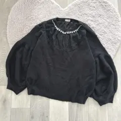 ♡axes femme♡レース使ボリュームニットプルオーバー♡クラロリ♡Y2K♡