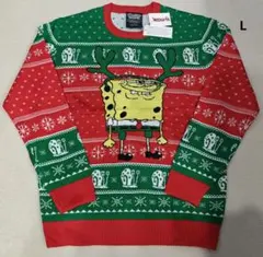 ニコロデオン スポンジ ボブ トナカイ アグリー クリスマス セーター L
