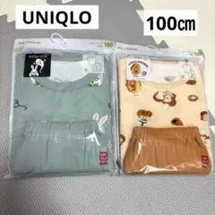 【新品】ユニクロ　めがねうさぎ パンどろぼう　半袖ドライパジャマ　100㎝