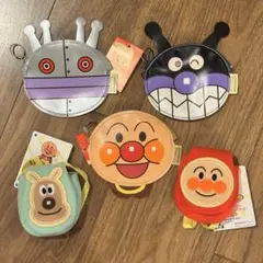それいけ！アンパンマン アップリケミニリュックポーチ コインパース　5点セット