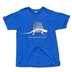 【90s】USA製 アメリカ自然史博物館 恐竜 プリント Tシャツ ブルー L