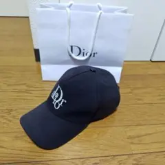 【人気】Dior ERL コラボ　キャップ　ブラック　シルバー　サイズL