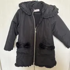 メゾピアノ 黒 コート フリル付き