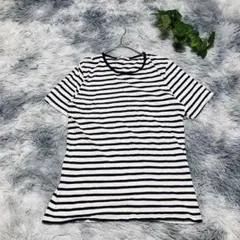 ボーダー柄 Tシャツ 綿100% 半袖 (L) Oud Dice ウードダイス