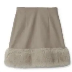 LILY BROWN リリーブラウン エコファーミニスカート ピンクベージュ 0