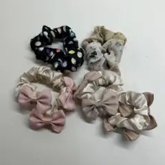 シュシュ 4個セット リボン付き