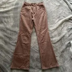 GU ブラウン コーデュロイ フレアパンツ