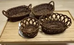 ユティル洗えるバスケットカゴ電子レンジ可能キッチン収納リビング収納 小物入れ