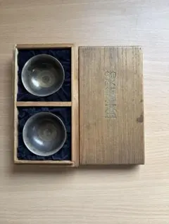 山崎謹製　銀盃　純銀お猪口　2客 海】山崎謹製 酒器セット 純銀製 徳利＆お猪口(ぐい呑) 総重量約