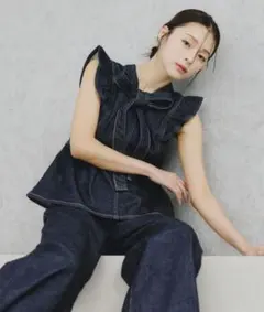 新品未使用】intimite Frill Shirt⭐︎ ストライプブラウン - メルカリ