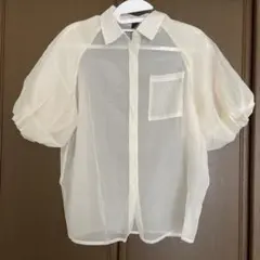 SHEINレディース半袖シャツブラウスクリーム色