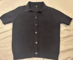 ユニクロ　UNIQLO リブポロカーディガン　半袖