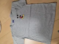 Disney ミッキーマウス 刺繍 Tシャツ グレー 140cm