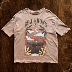 BILLABONG ビラボン サーフTシャツ ライトブラウン 大判プリント 古着