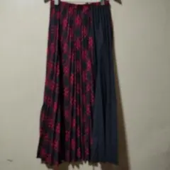 赤チェック ロングスカート