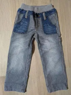 ジーンズ、デニムパンツ、ストライプ　ズボン　120cm