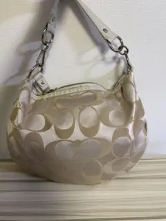コーチ COACH スエード地 ハンドバッグ 金 ゴールド 裏地付き 