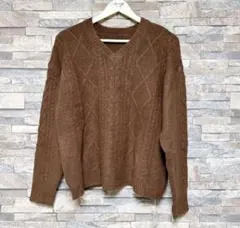 新品☆茶色ケーブルニット☆フリーサイズ