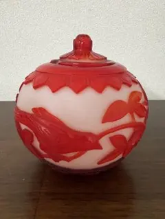 乾隆ガラス　花鳥画花瓶　中国美術　高さ20.5cm540g 乾隆ガラス 花鳥画花瓶 中国美術 高さ20.5cm540g - メルカリ