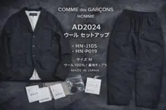 コムデギャルソンオム 2024 ウール製品縮絨 セットアップ