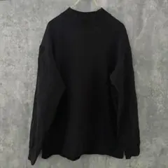 ✨美品✨ UNIQLO 【L】 モックネックプルオーバー ハイネック 綿 黒