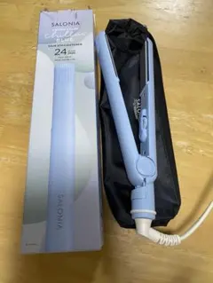 SALONIA ヘアストレートナー チルブルー 24mm 専用耐熱ポーチ付