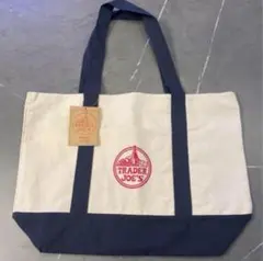 【新品タグ付き】TRADER JOE'S トートバッグ アイボリー/ネイビー