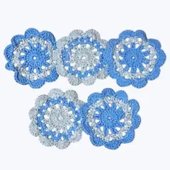 ハンドメイド 花型コースター 5枚セット