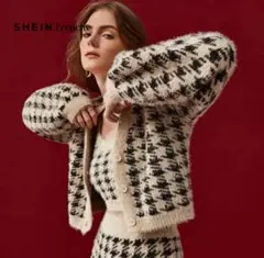 SHEIN シーイン 千鳥柄 カーディガン 冬服 秋服