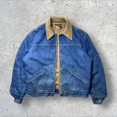 70s USA製MAVERICKデニムボアジャケットM〜Lフェード短丈ビンテージ