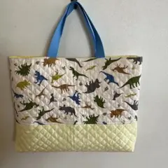 恐竜柄手提げバッグ　レッスンバッグ ハンドメイド