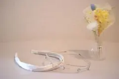 ホワイトビジューカチューシャ2点セット