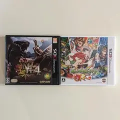 3DS　モンスターハンター4　/　モンスターストライク　2点セット