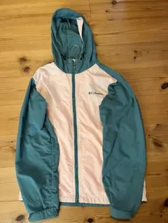 Columbia フード付きジャケット ピンク/グリーン