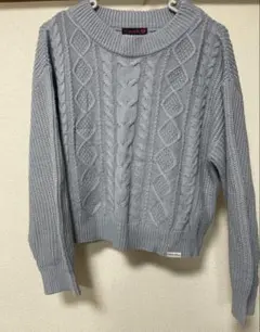 Lovetoxic グレー ケーブルニットセーター M 150サイズ