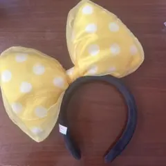 ミニーマウス イエロー水玉カチューシャ