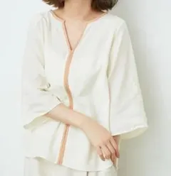 ROPÉ PICNIC 配色パイピングブラウス