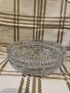 HOYA クリスタル 大皿 切子風 ガラスプレート サラダ皿 盛り皿 ホヤ