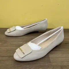3F【PICHE ABAHOUSE】美脚 フラットパンプス ゴールド金具 39
