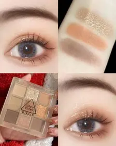 DIKALU 9色アイシャドウパレット ブラウン